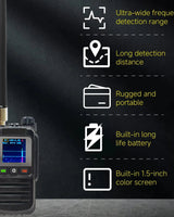 Drone Detector 3 language Handheld 30MHz-6.4GHz Ultra large gamme batterie 6000mah intégrée pour divers UAV Détection précise