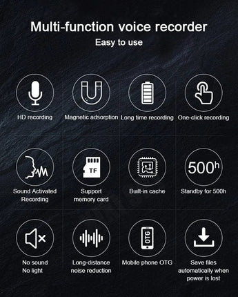 Enregistreur Micro Espion - Discret et Haute Qualité Audio Recorder / < 1GB