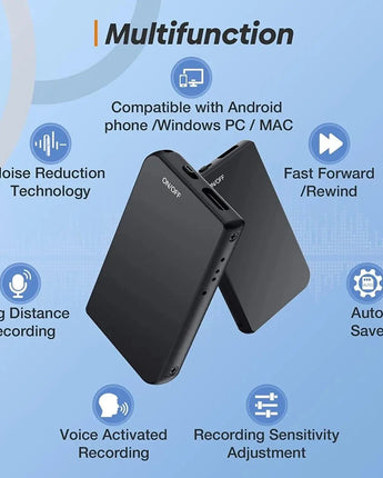 Mini enregistreur vocal numérique discret pour enfants, petit enregistreur vocal, audio GNE dans Ao.com, 72 Go Black / CHINA / 64 GO