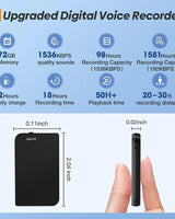Mini enregistreur vocal numérique discret pour enfants, petit enregistreur vocal, audio GNE dans Ao.com, 72 Go Black / CHINA / 64 GO