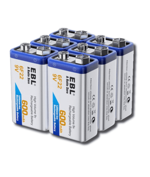 Pile 9 Volts pour Bloqueur de Signal - Pack de 6